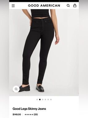 Good American Black Good Legs High-Rise Skinny Jeans